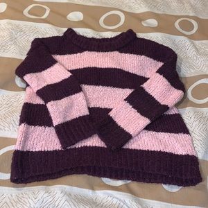 Purple and pink striped sweater